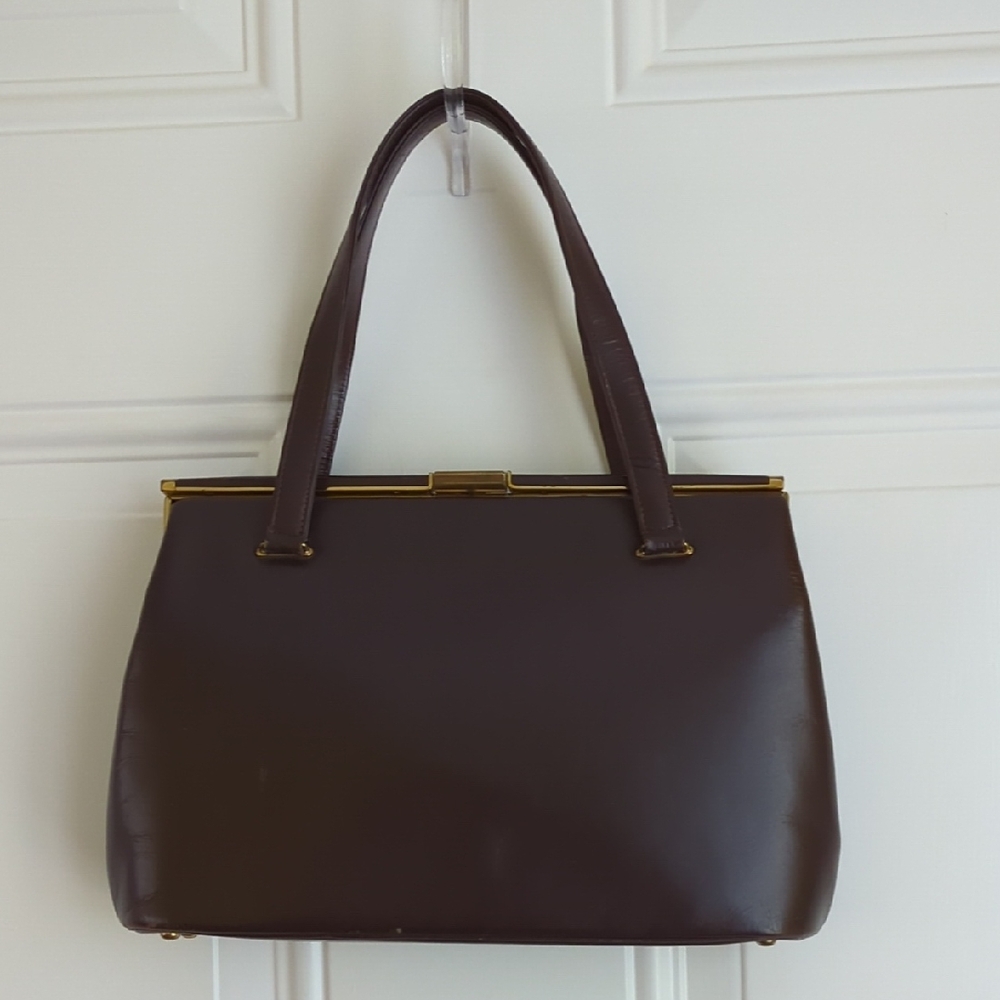 Vintage Fassbender Leather Handbag. Brown. Made In England.